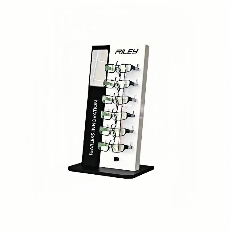 White & Black Countertop 6-Pair Sunglasses Rack Display for Retail Shops — view 5