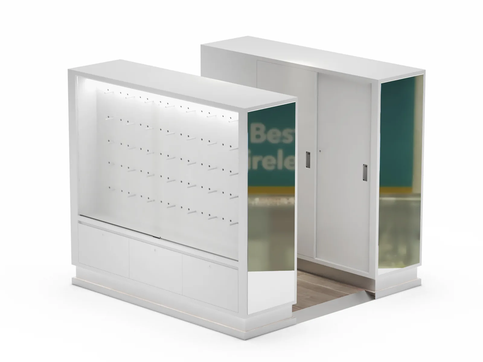 White Eyewear Mall Kiosk – Bright, Smart, and Built for Retail — view 3