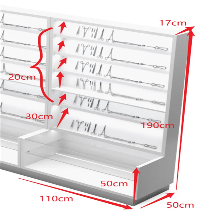 White functional medical display stand equipment display showcase for sale — view 4