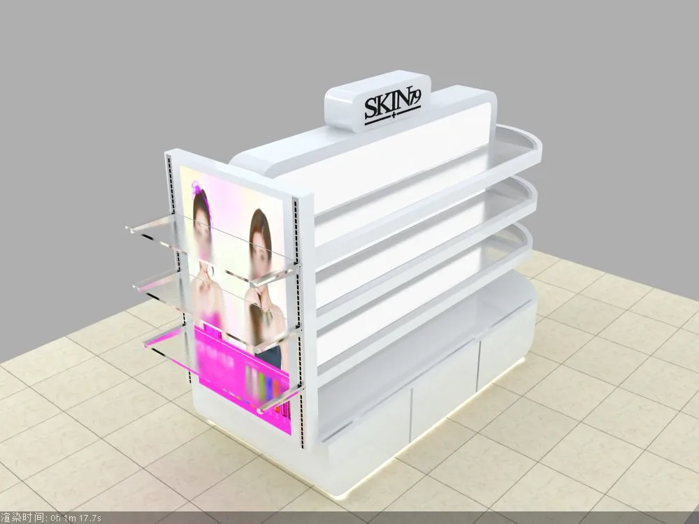 White Island Cosmetic Display Stand Stylish Island Cosmetic Display Stand on Sale — view 4