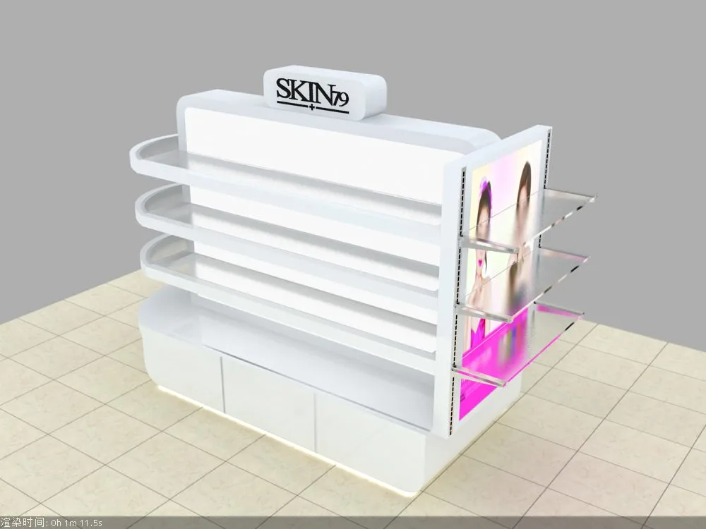 White Island Cosmetic Display Stand Stylish Island Cosmetic Display Stand on Sale — view 3