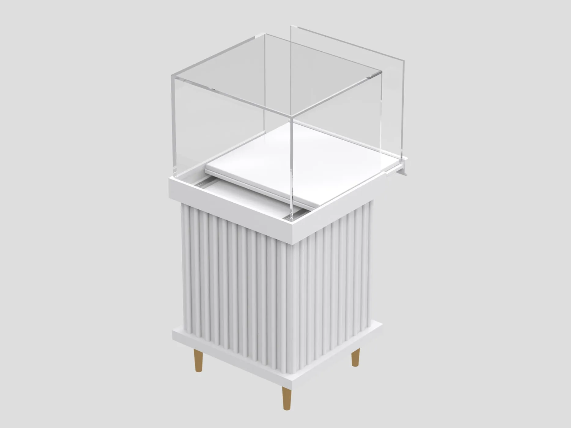 White Jewelry Display Stand Customized Jewelry Display Showcase on Sale — view 3