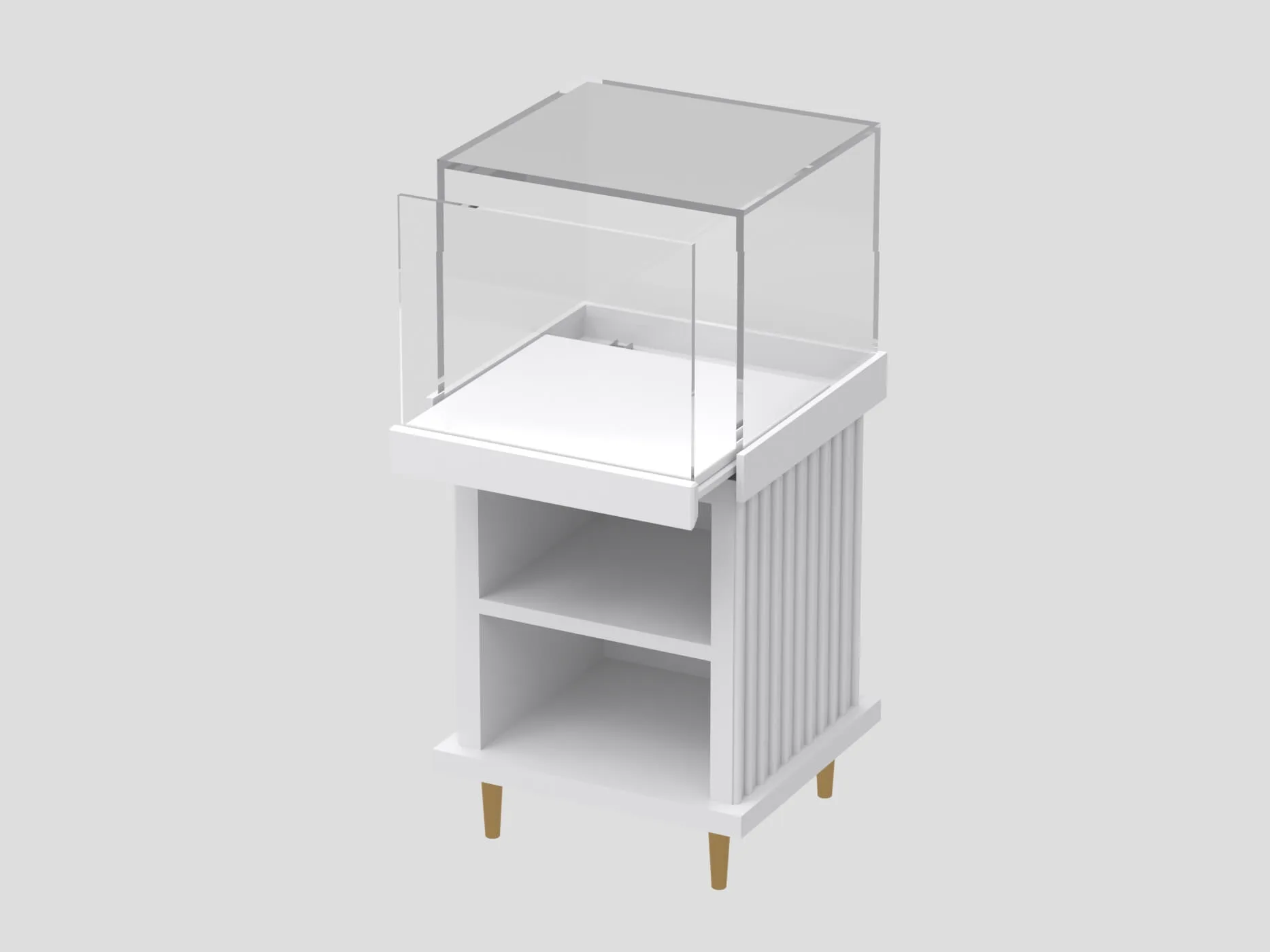 White Jewelry Display Stand Customized Jewelry Display Showcase on Sale — view 4