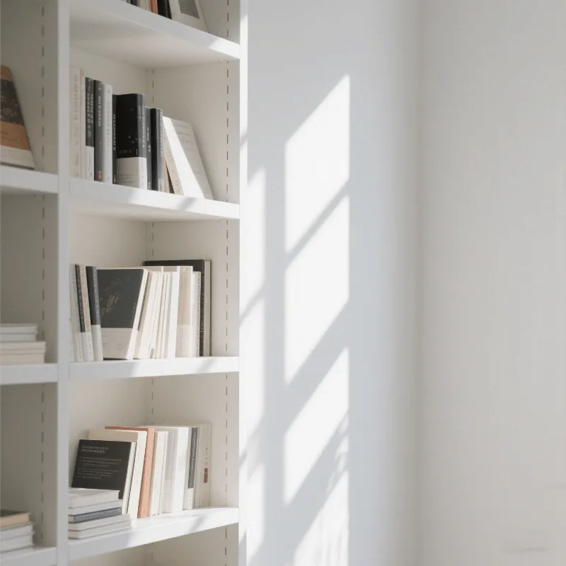 White minimalist display bookshelf Library&bookstore display cabinet — view 3