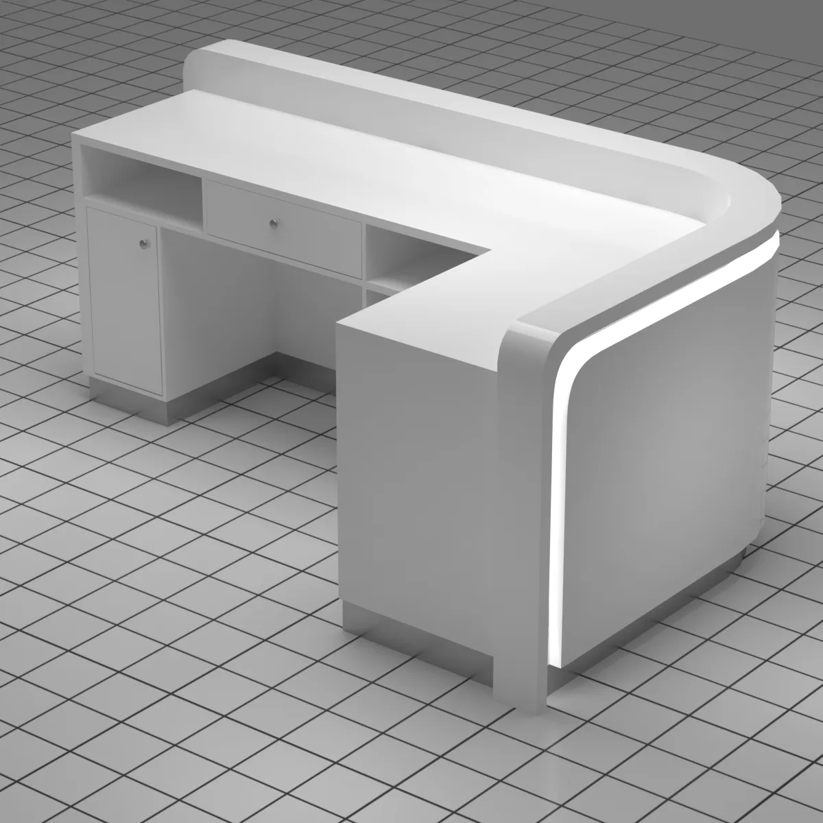 White Modern Reception Desk Design Customized Recption Counter on Sale — view 3