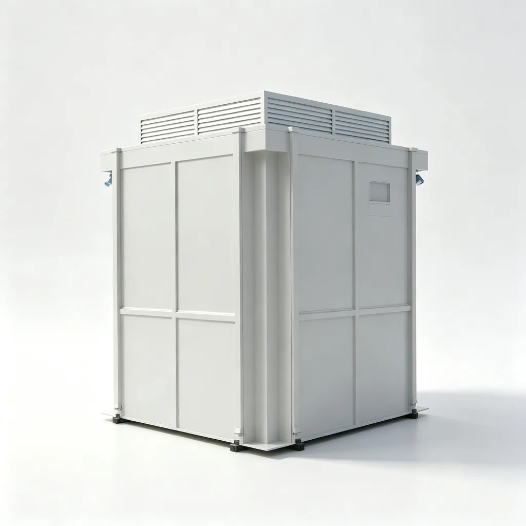 White Prefab Security Office Booth Dark Tinted Glass with Ventilation Roof — view 4