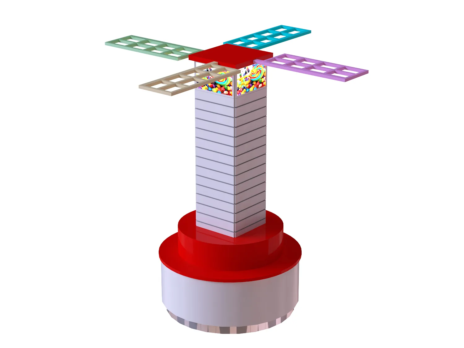 Windmill candy display stand customized all-round display of candy furniture — view 3
