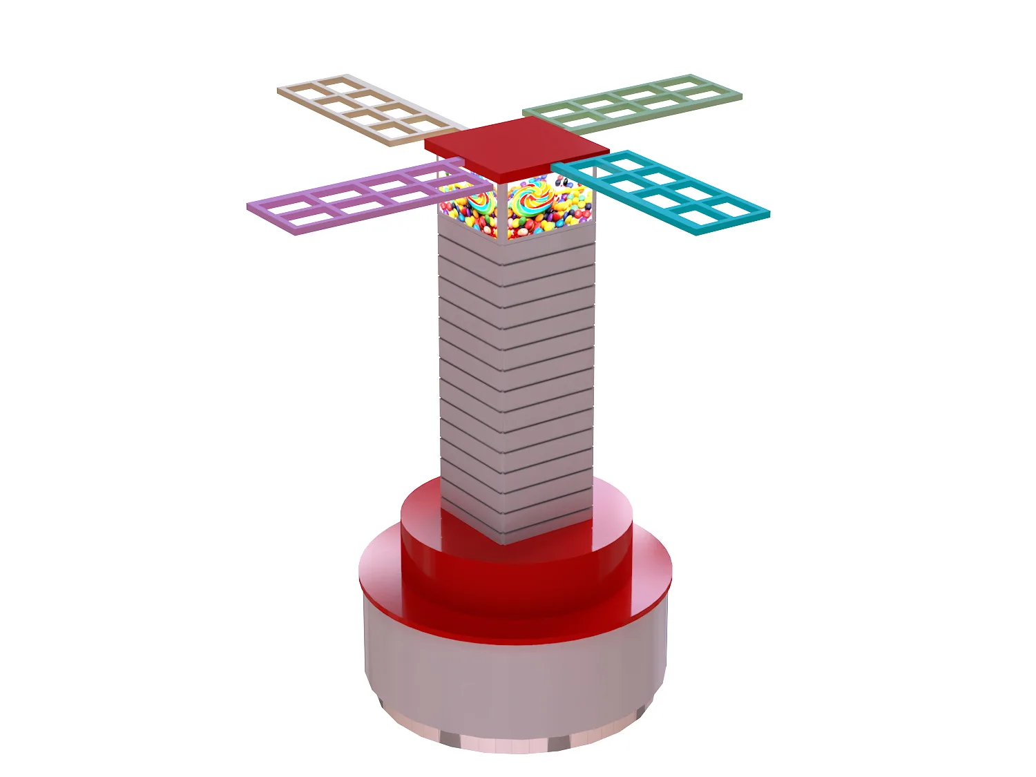 Windmill candy display stand customized all-round display of candy furniture