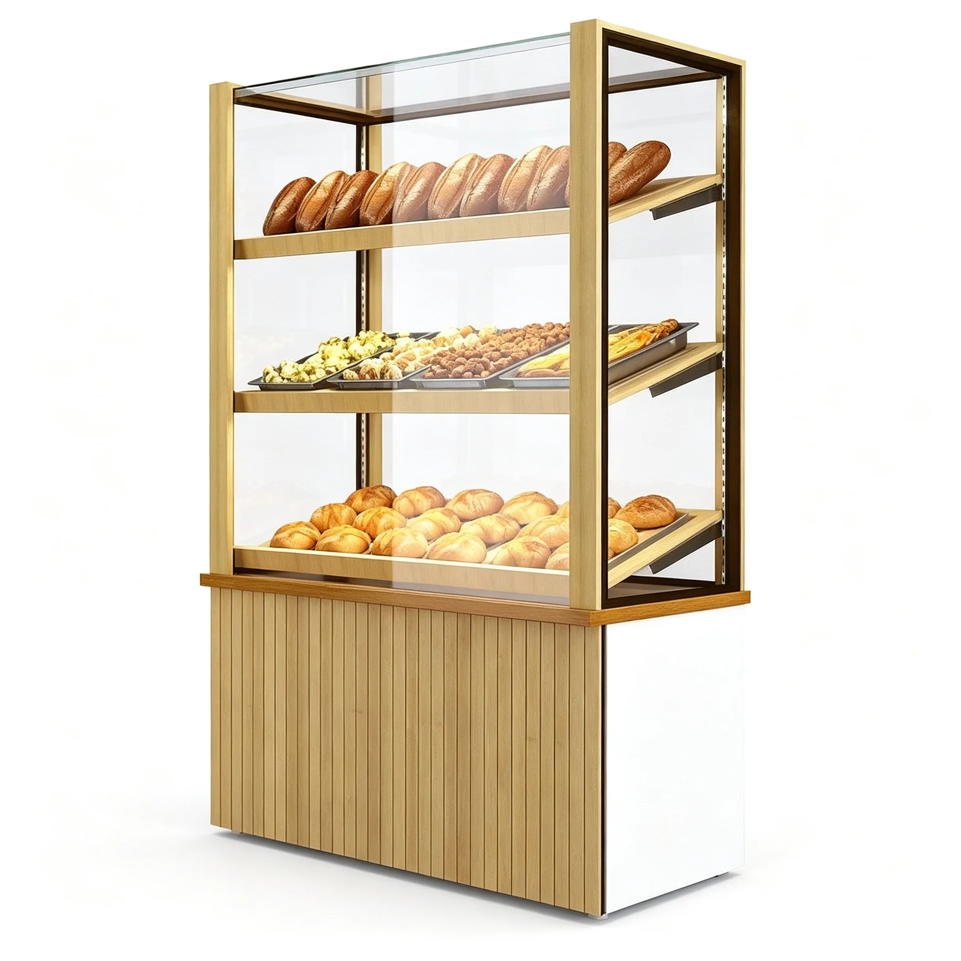 Wood Frame Bakery Bread Display Cabinet for Cafe&Bakery Shop — view 2