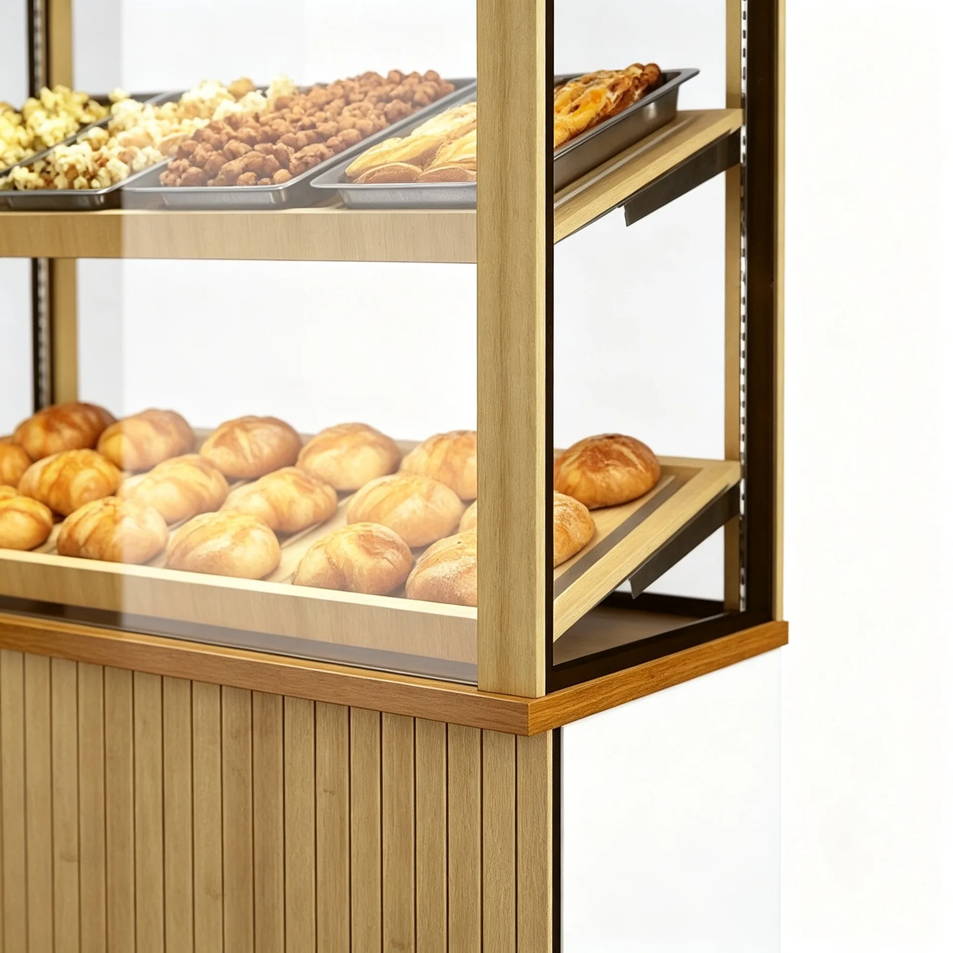 Wood Frame Bakery Bread Display Cabinet for Cafe&Bakery Shop — view 3