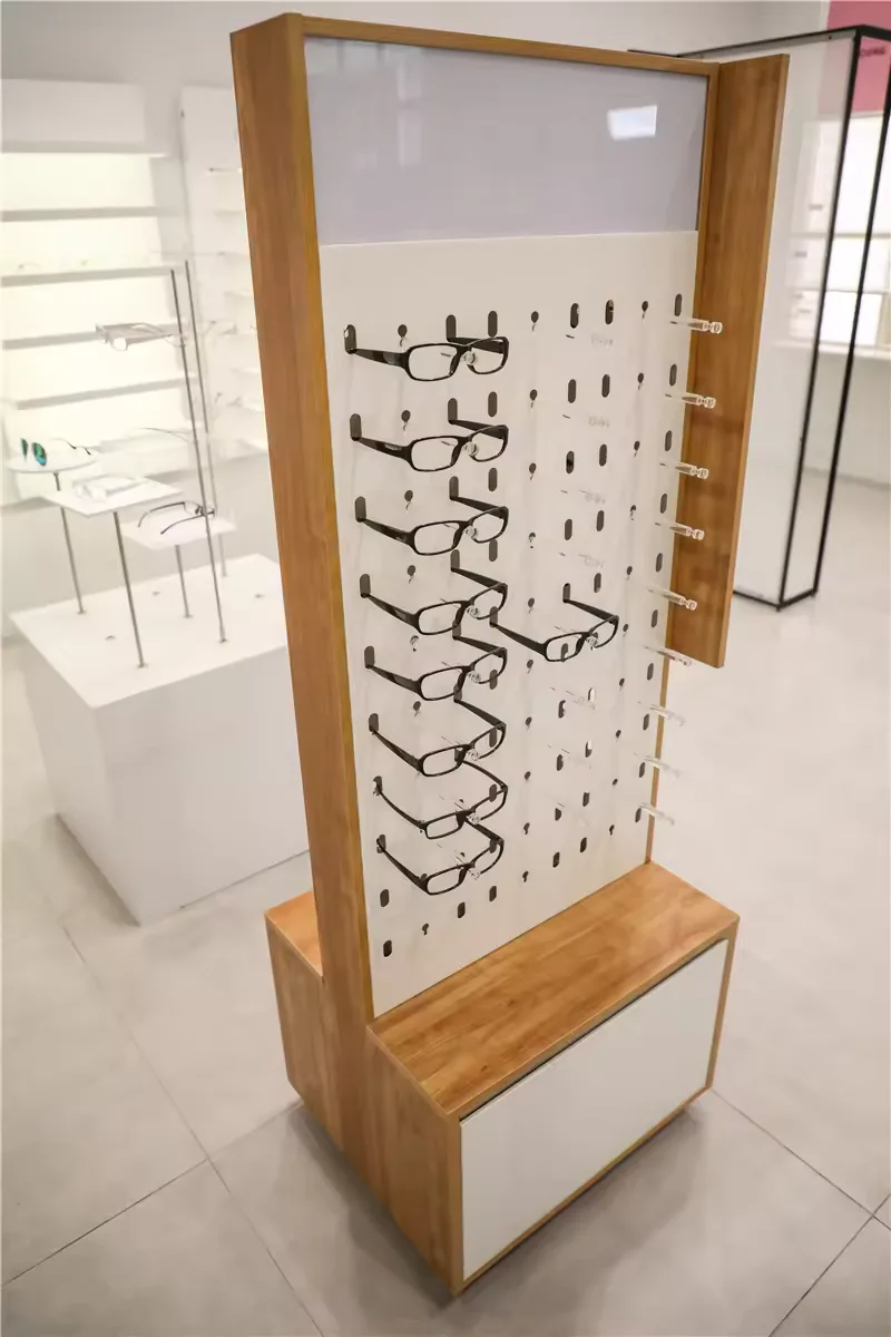 Wood Veneer 4-Sides Sunglasses Retail Display Stands, Rotating Eyewear Stands — view 4