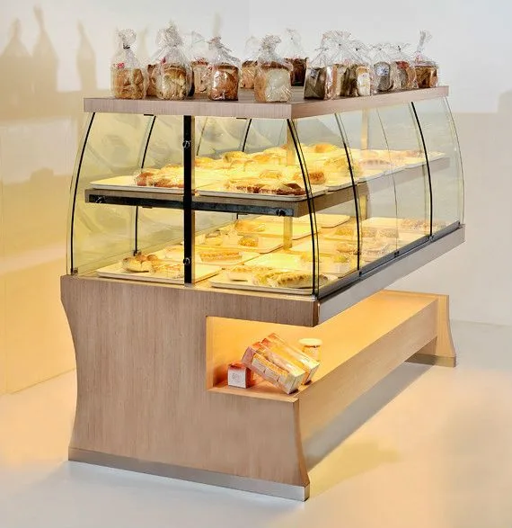 Wooden bakery display cabinet design retail display shelf — view 3