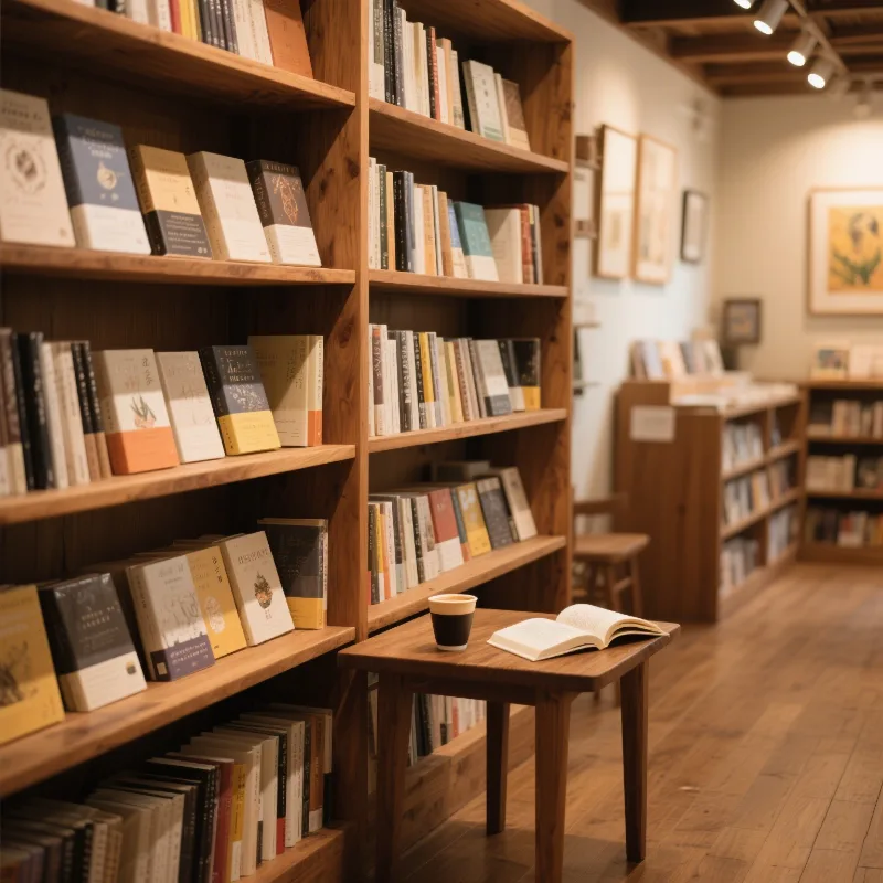Wooden Bookcase Bookstore&Library Book Display Shelf — view 4