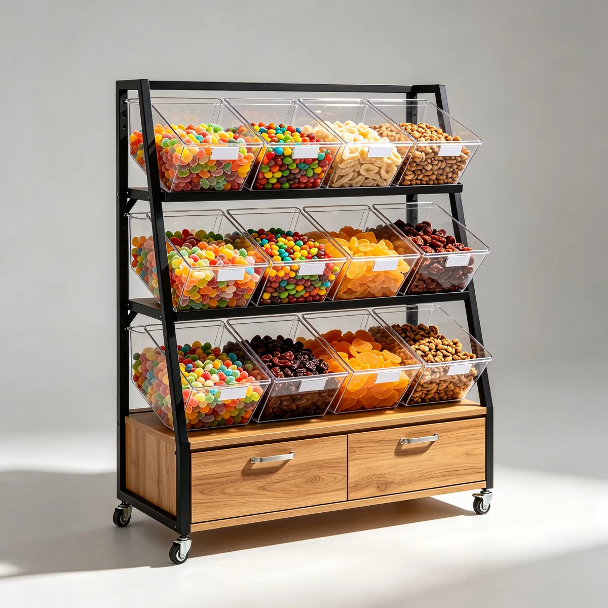 Wooden Candy Display Cabinet with Acrylic Display Box in Hot Sale