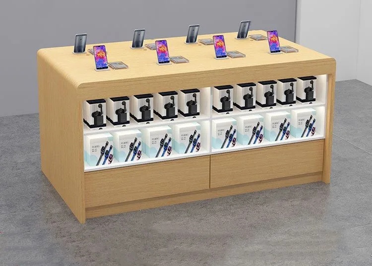 Wooden Cell Phone Display Table Design High-quality Cell Phone Display Counter on Sale — view 5