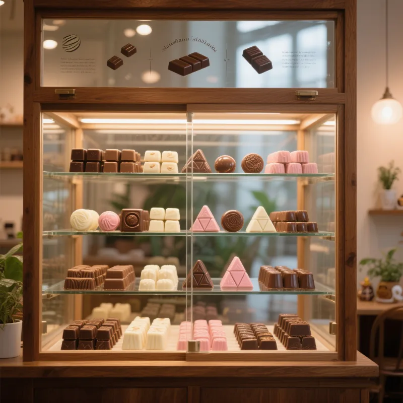 Wooden chocolate display cabinet Food display cabinet — view 2