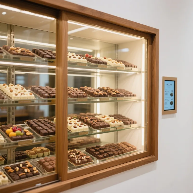Wooden chocolate display cabinet Food display cabinet