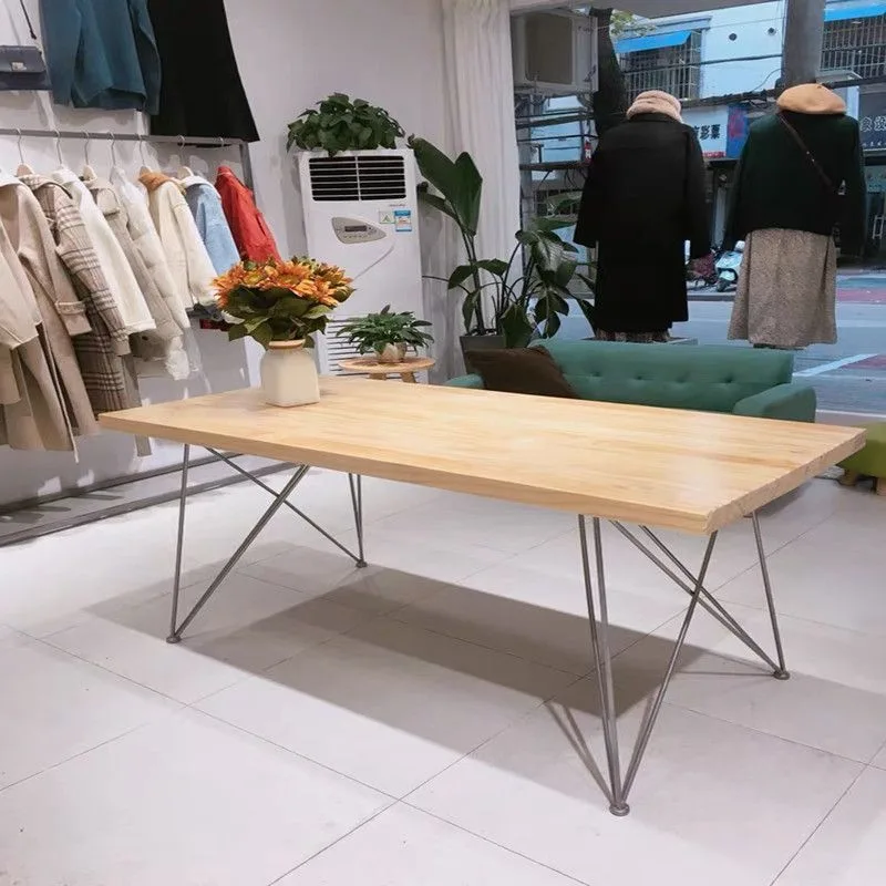 Wooden clothing display table Clothing store furniture for sale — view 2