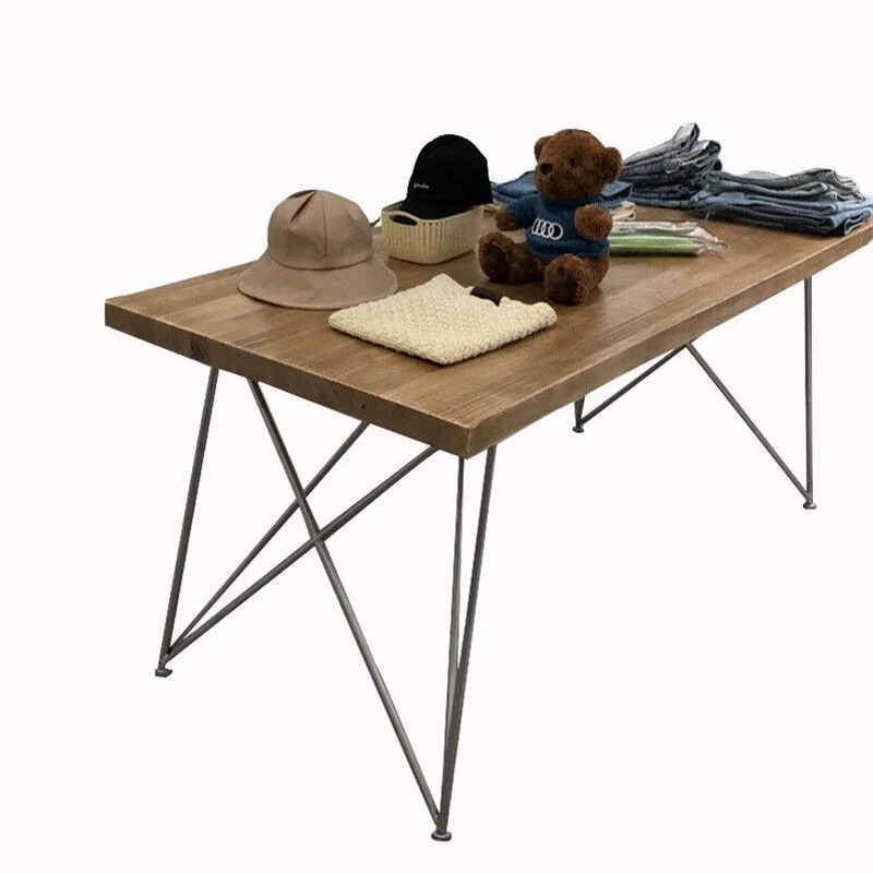 Wooden clothing display table Clothing store furniture for sale — view 4