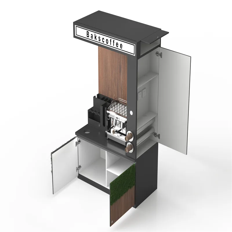 Wooden coffee cabinet design coffee shop operation furniture — view 3