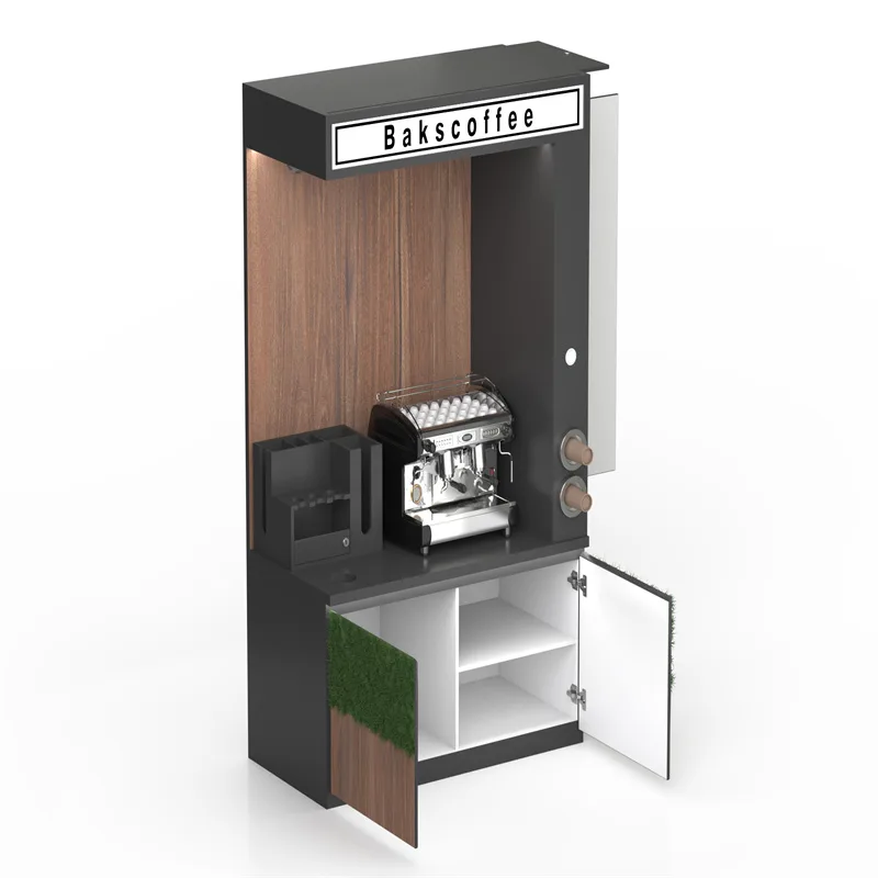 Wooden coffee cabinet design coffee shop operation furniture — view 4