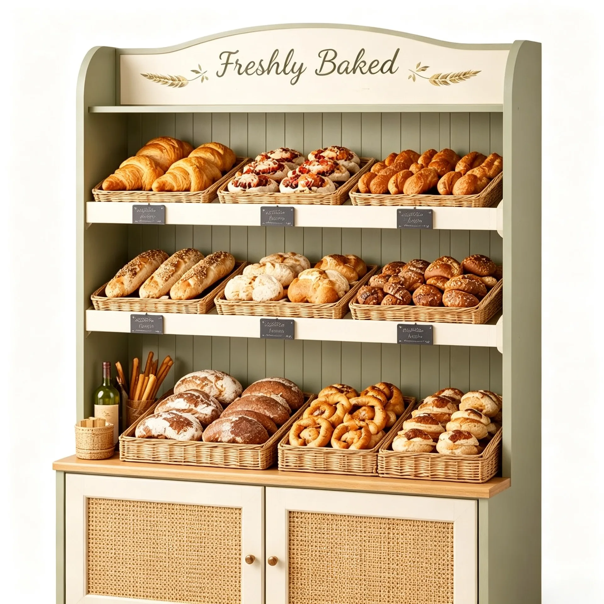 # Wooden Country‑Style Bakery Bread Display Cabinet for Bread Retail Shop — view 3