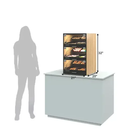 Wooden Double‑Side Glass Bakery Display Cabinet with Storage Base for Bread Pastry Shop — view 4