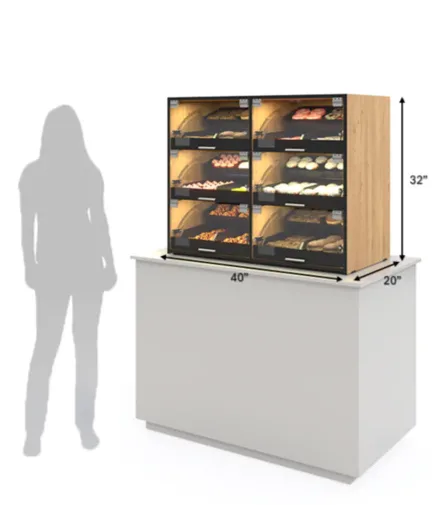 Wooden Double‑Side Glass Bakery Display Cabinet with Storage Base for Bread Pastry Shop — product detail 1