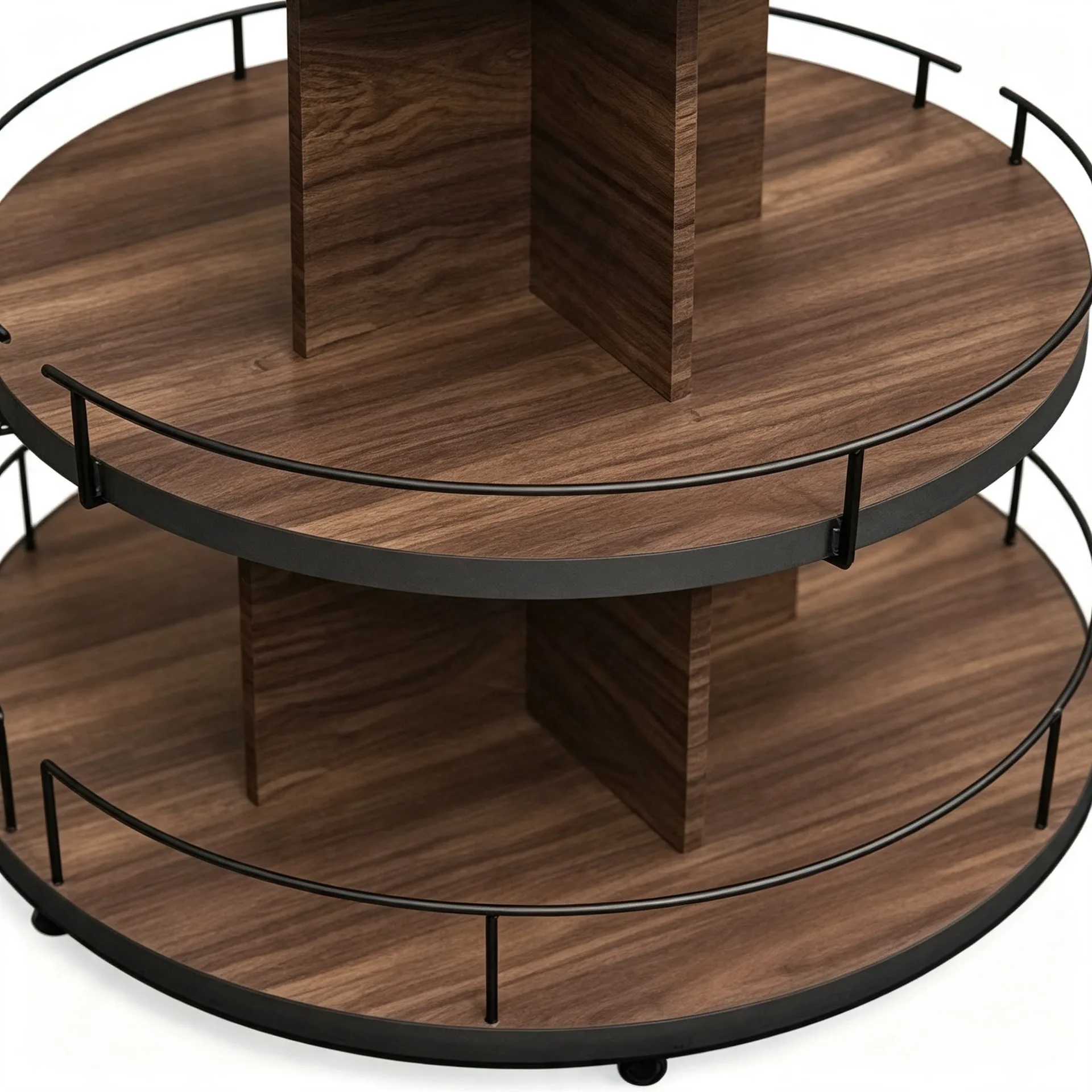 Wooden Multi-Layer Circular Merchandise Display Rack for Store — view 3