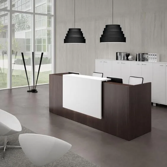 Wooden office small reception desk design practical office desk in hot sale — view 5