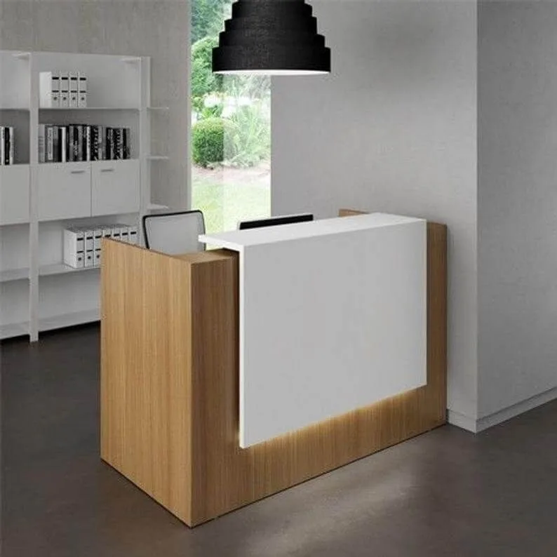 Wooden office small reception desk design practical office desk in hot sale — view 4