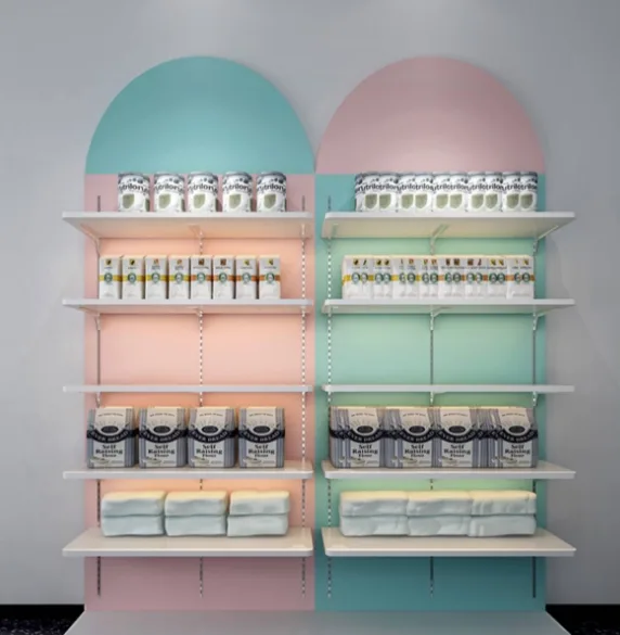 Wooden Retail Display Cases & Colorful Clothing Display Stands — view 3