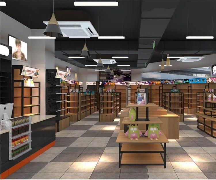 Wooden retail store shelf display design & retail shop shelf furniture for sale — view 2