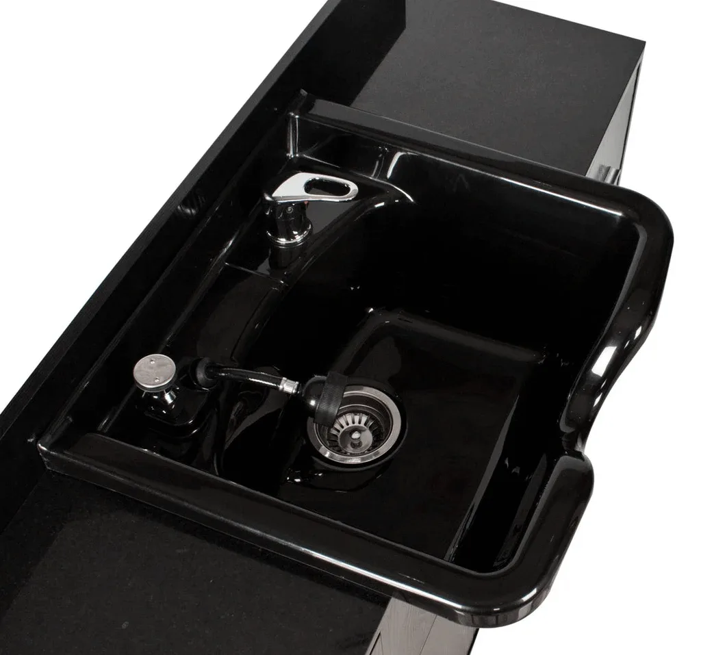 Wooden salon wet station Customized salon furniture for sale — view 3