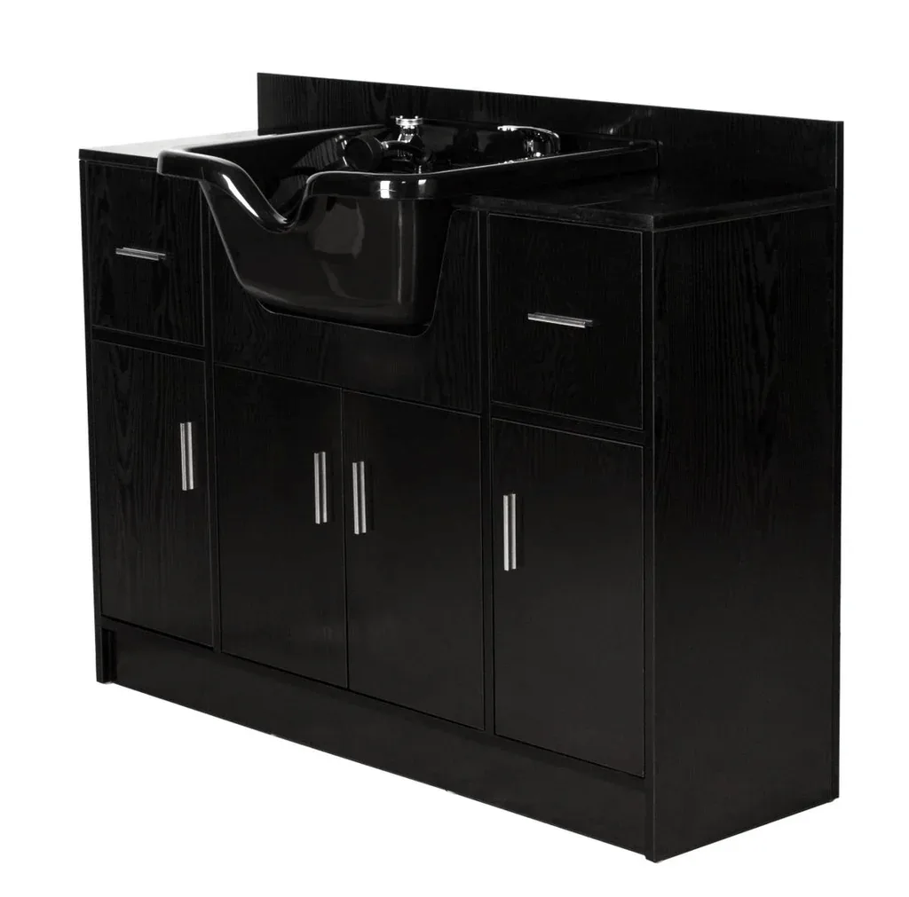 Wooden salon wet station Customized salon furniture for sale — view 5