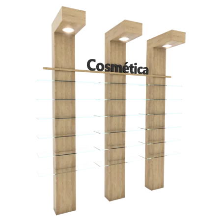 Wooden vintage cosmetic wall display cabinet skin-care display showcase — view 4