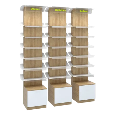 Wooden vintage cosmetic wall display cabinet skin-care display showcase — view 3
