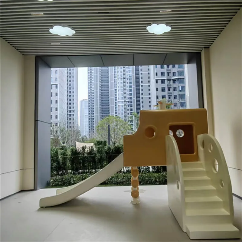 Yellow-White Cute FRP Slide Custom Kids Play Equipment for Residential Lobbies — view 2