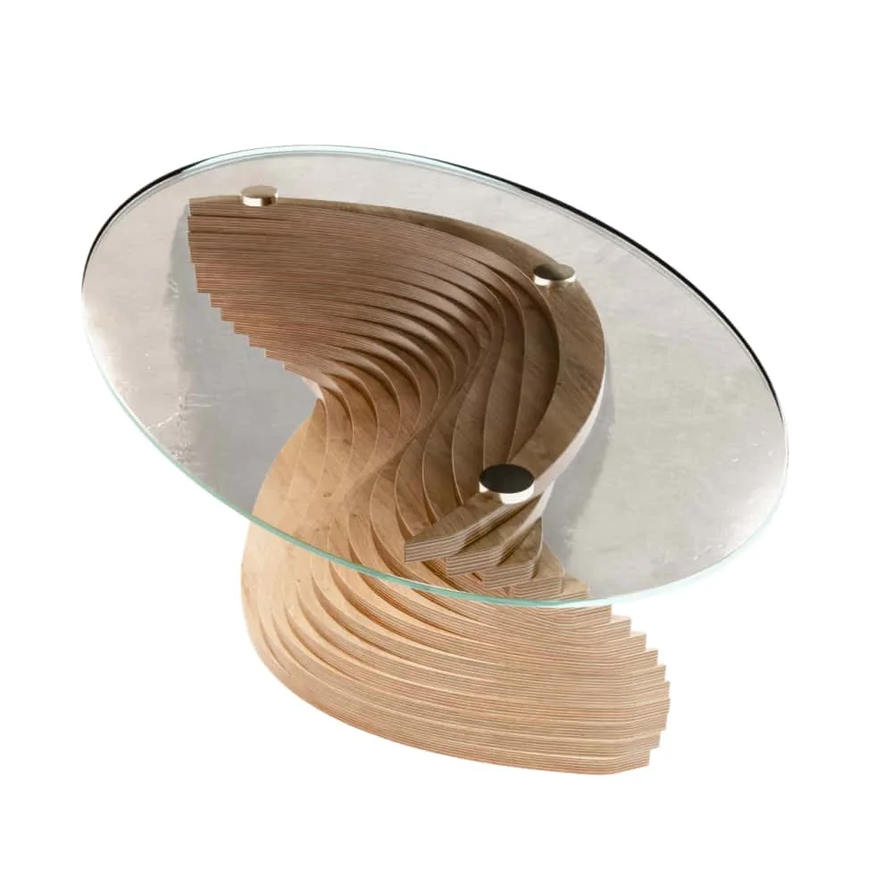 Zig-Zag Parametric Oval Coffee Table — view 3