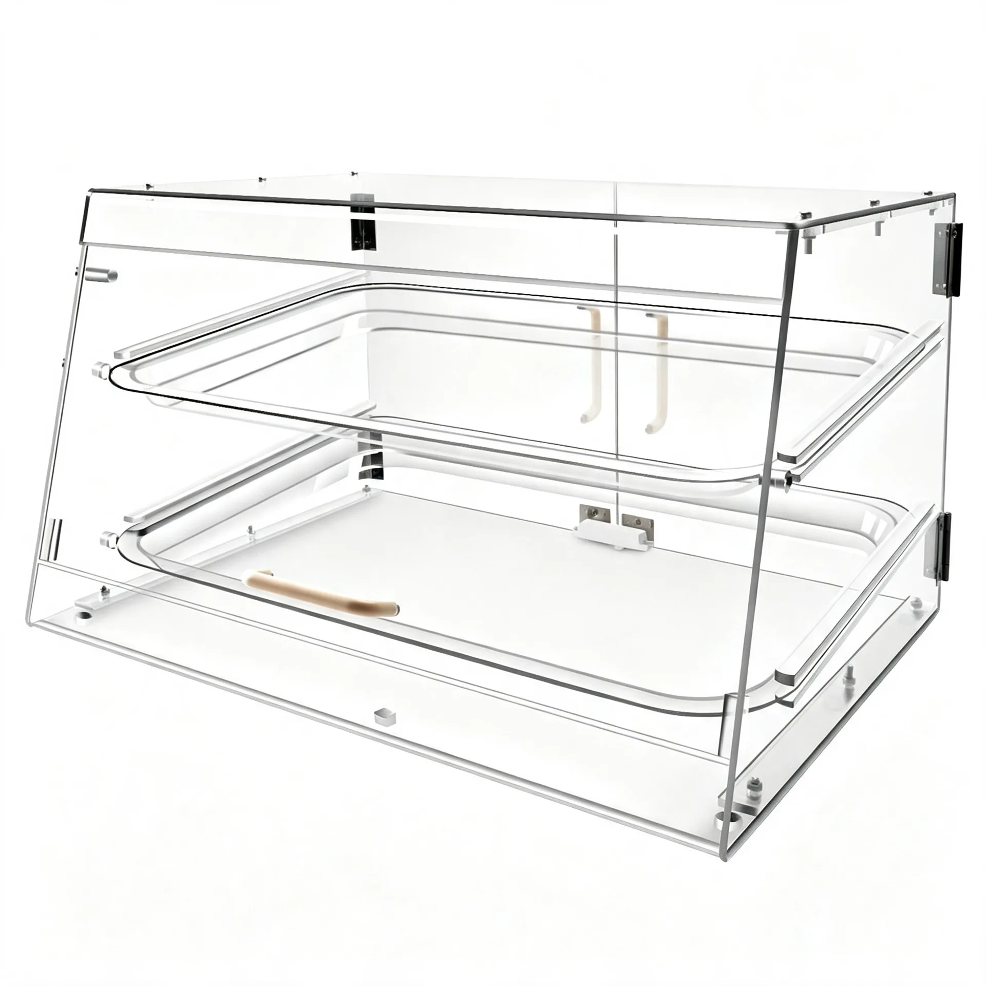 2-Tier Acrylic Bakery Display Case for Pastry Shop