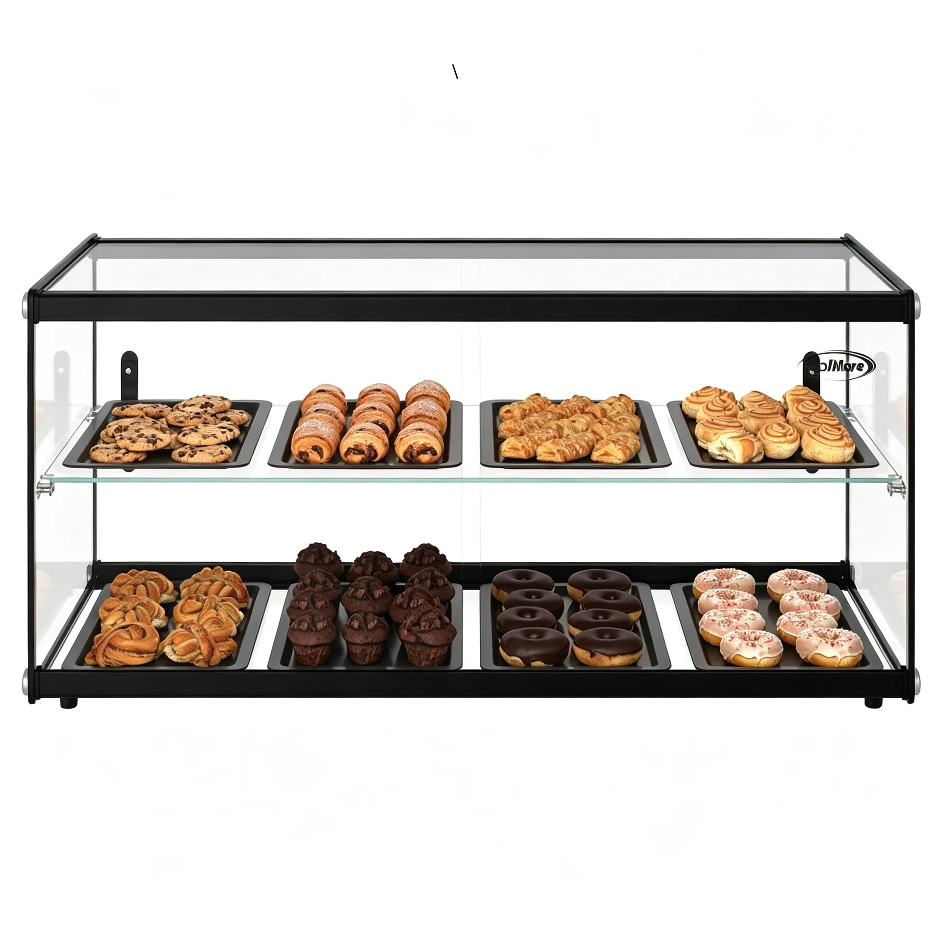 Countertop Two‑Tier Glass Bakery Display Case for Donuts Cookies Pastry Retail Shop