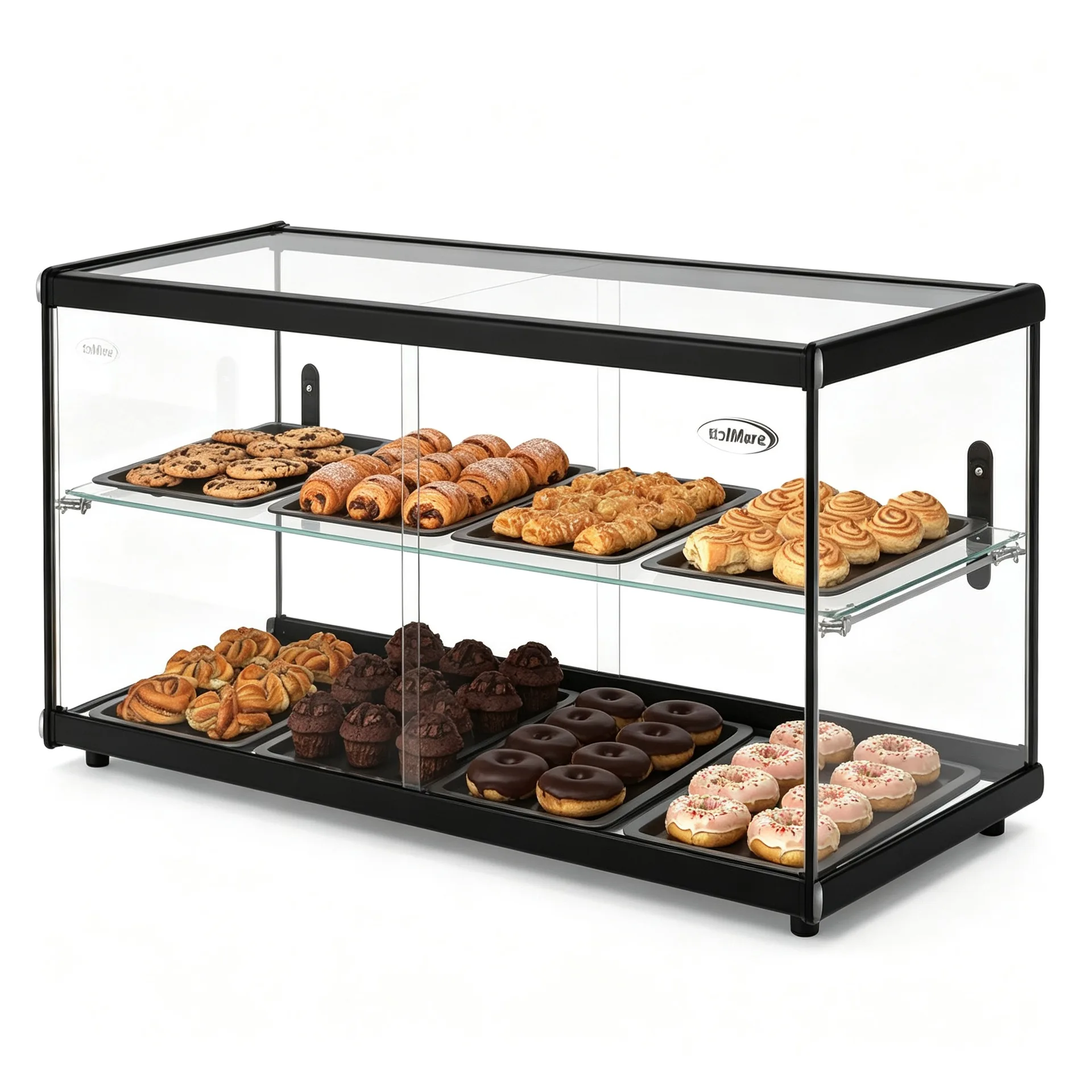 Countertop Two‑Tier Glass Bakery Display Case for Donuts Cookies Pastry Retail Shop — view 2