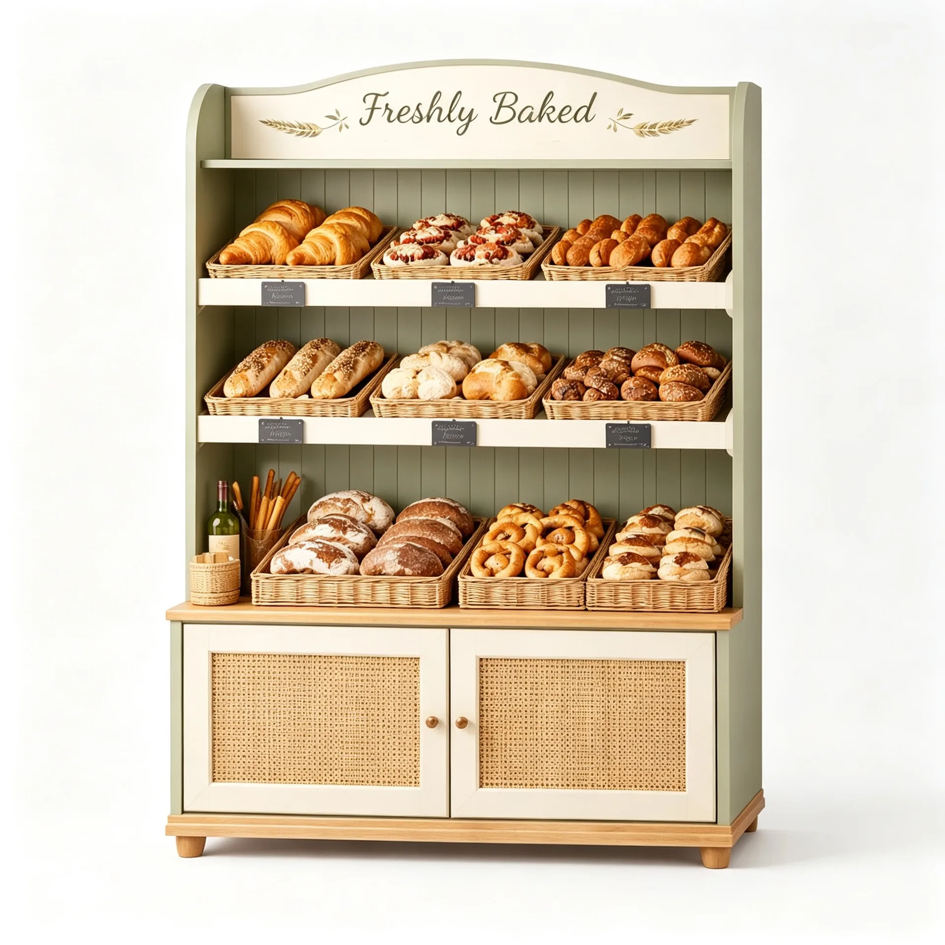 # Wooden Country‑Style Bakery Bread Display Cabinet for Bread Retail Shop — view 2