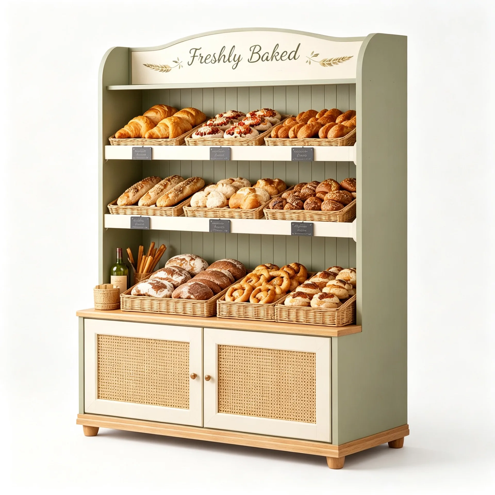 # Wooden Country‑Style Bakery Bread Display Cabinet for Bread Retail Shop