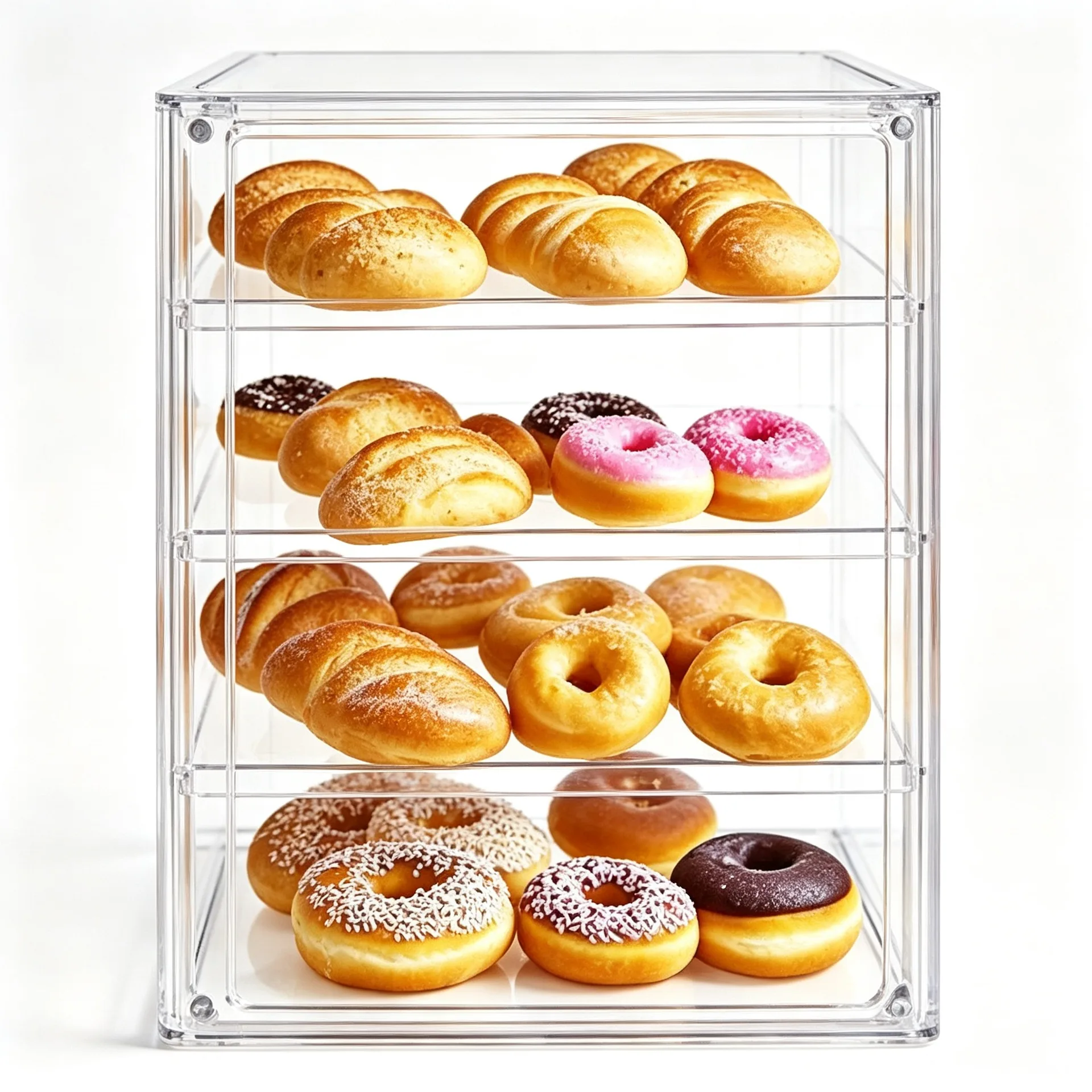 Acrylic 4‑Tier Enclosed Bakery Display Showcase for Cafe&Small Bakery — view 2