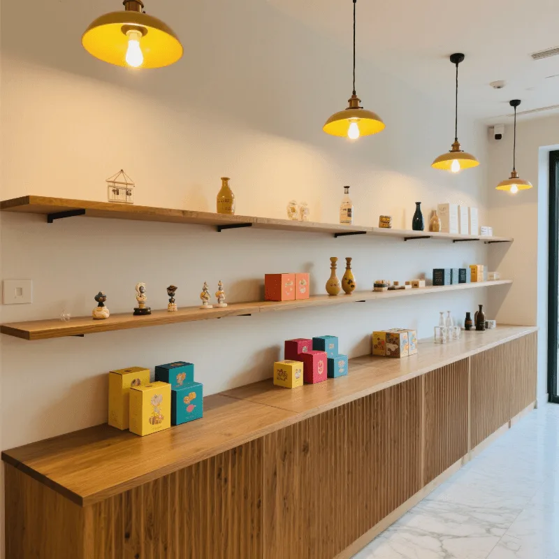 Wooden Display Counter | Glass Counter Cases For Shop – custom retail display image 15