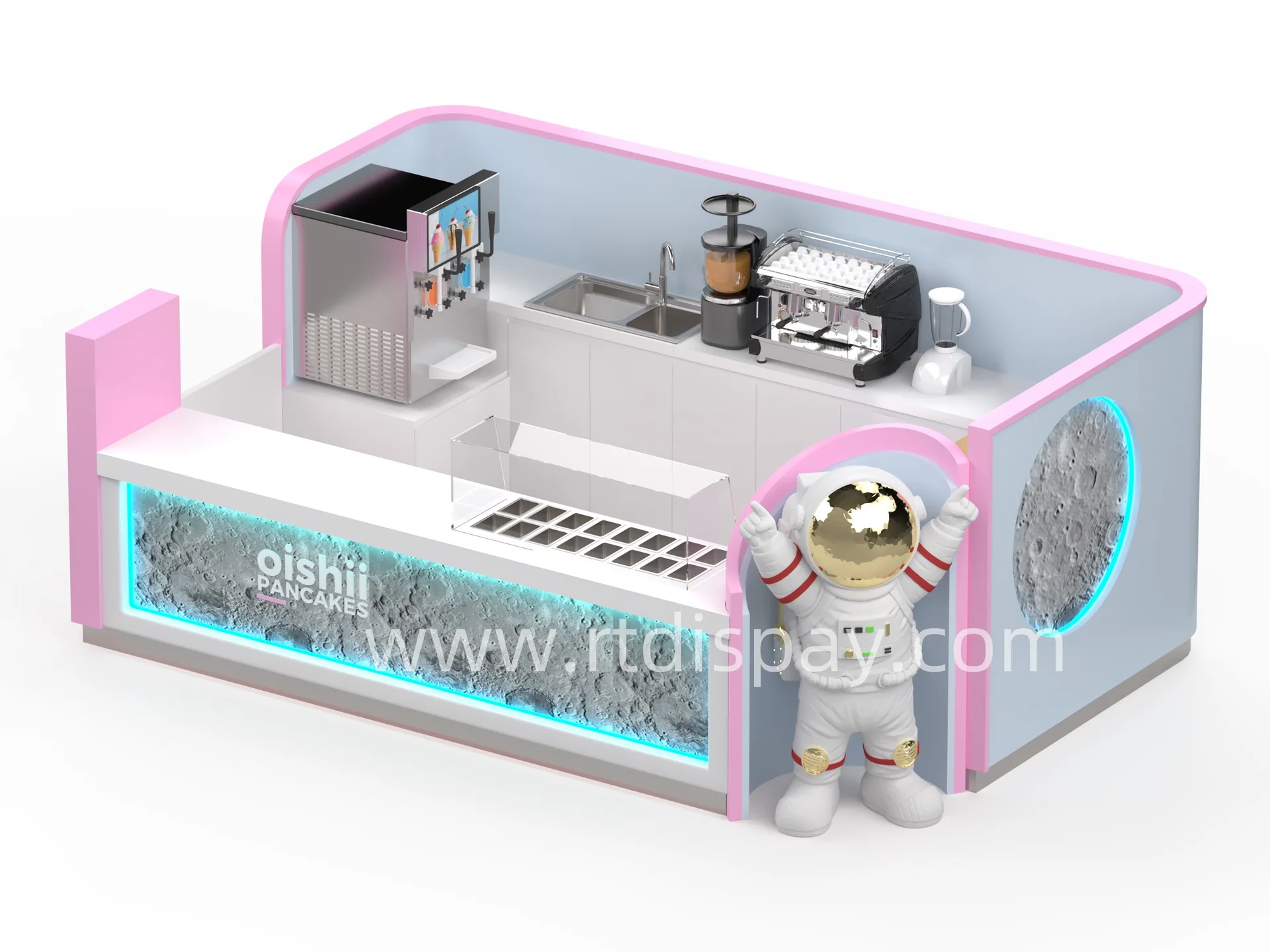 Japanese space-themed pancake kiosk designed crepe booth for sale