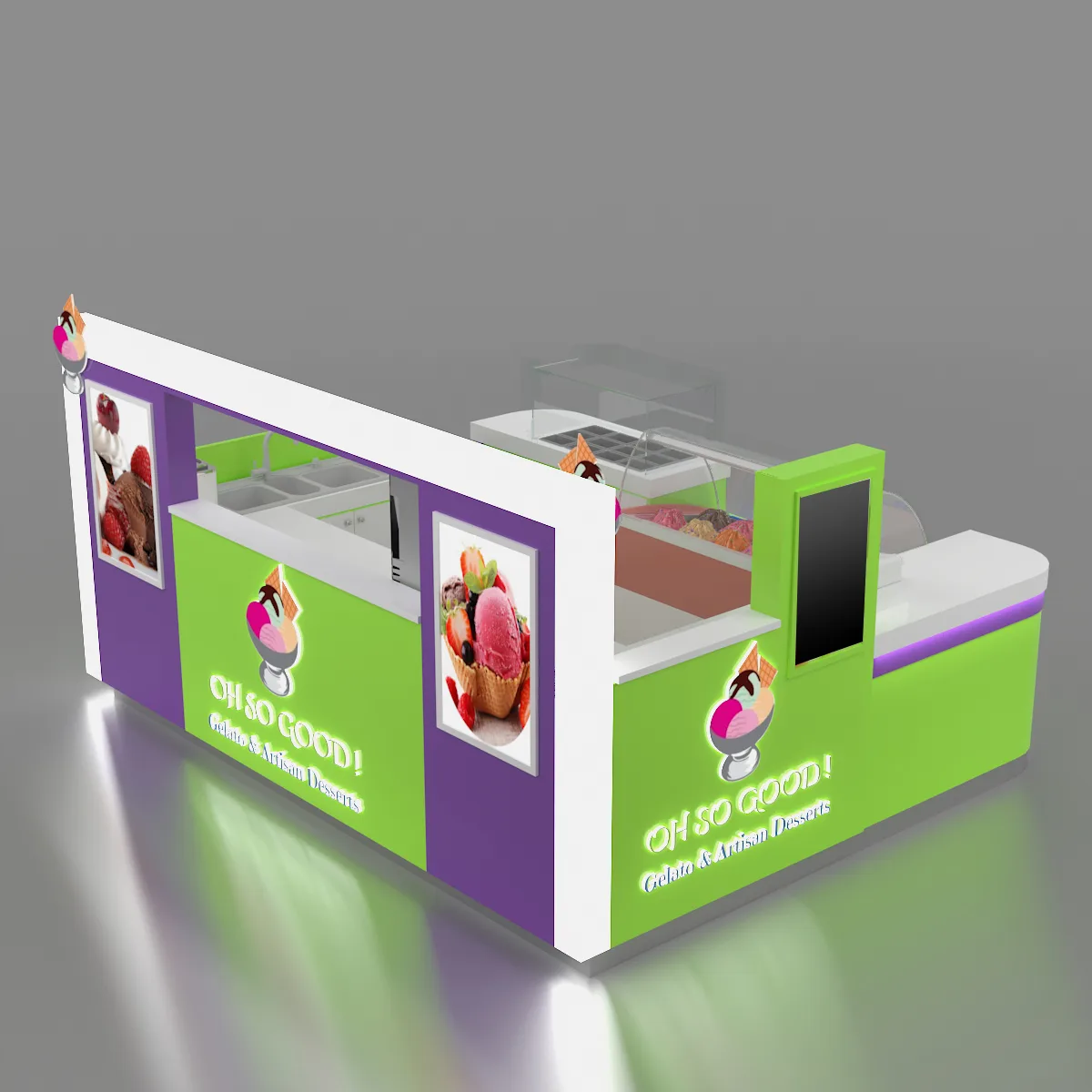 Ice Cream Kiosk – Bespoke Mall Cake Dessert Kiosk Build image 24