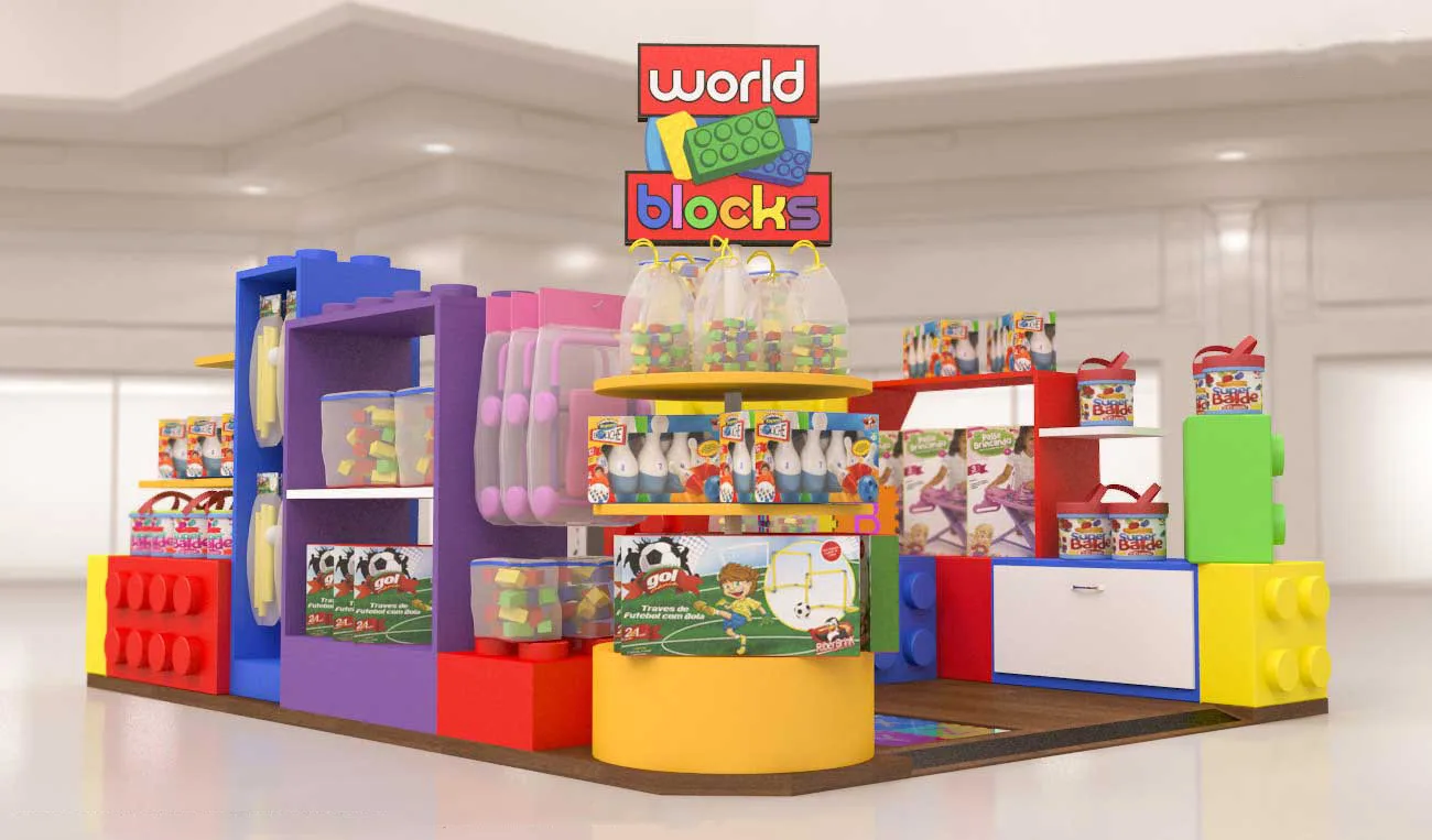 Toy Kiosk Toy Stall For Sale – Playful Display Design: Layered Podiums for Interactive Shopping image 13