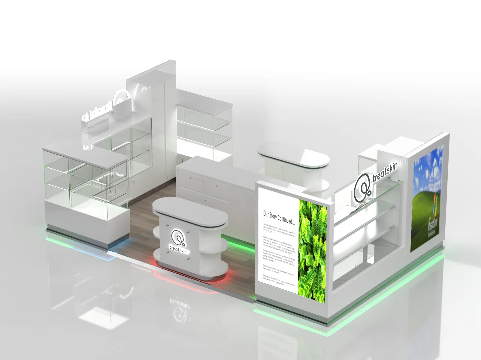 Cosmetic Kiosk Makeup Kiosk For Mall – Black and grey cosmetics store commercial furniture custom Skincare product display st